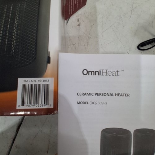 2PK OMNIHEAT DIGITAL CERAMIC PERSONAL HEATERS - 4 SETTINGS - 1500W - BLACK (MODEL: 1914943) image 3