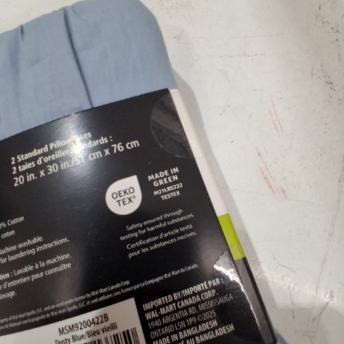 2PC PIZUNA COTTON ENVELOPE PILLOWCASES - STANDARD - DUSTY BLUE image 3