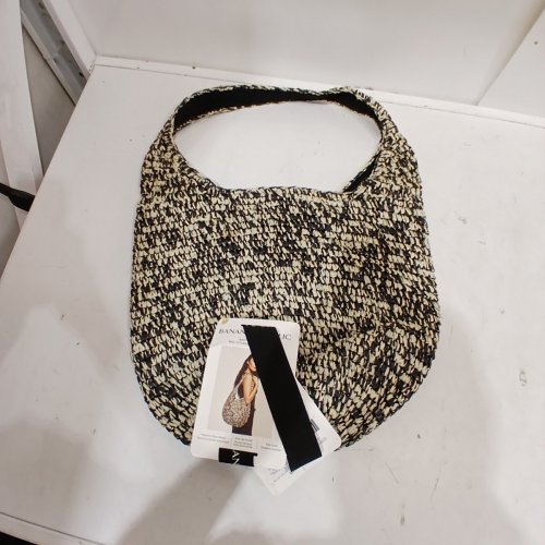 WOMEN'S BANANA REPUBLIC RAFFIA TOTE BAG - BLACK/BROWN (MODEL: 1966925) image 2