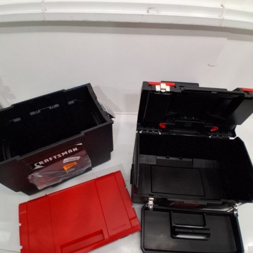 3PC CRAFTSMAN 3-IN-1 ROLLING TOOL BOX WITH WHEELS - 19" - RED/BLACK (MODEL: CMST18614) image 3