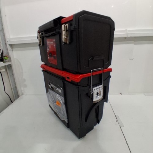 3PC CRAFTSMAN 3-IN-1 ROLLING TOOL BOX WITH WHEELS - 19" - RED/BLACK (MODEL: CMST18614) image 4