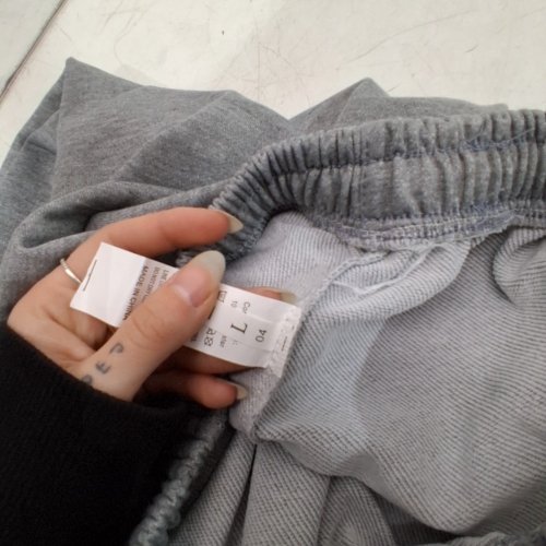 BOY'S STRING CUFF SWEATPANTS WITH ELASTIC WAIST - LARGE - GREY image 3