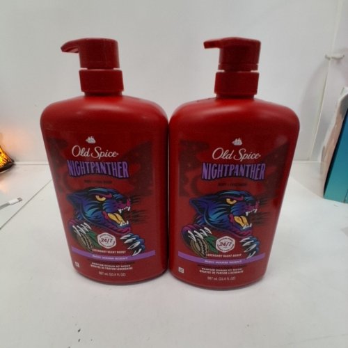 2PK MENS OLD SPICE BODY WASH WILD COLLECTION NIGHT PANTHER - 987 ML image 3