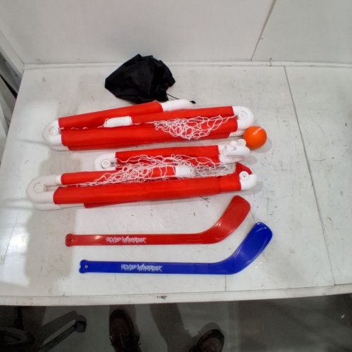 5PC ROAD WARRIOR FOLDING MINI HOCKEY SET, 2 GOALS, 2 STICKS, 1 BALL - 24" X 11" - RED/BLUE - (MODEL: ROA-HOC-HIABS-R) image 3