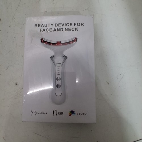 YOURMATE 4-IN-1 RED LIGHT THERAPY DEVICE PRO FACE & NECK MASSAGER - 7 COLOURS LED LIGHT - WHITE/BLACK image 2