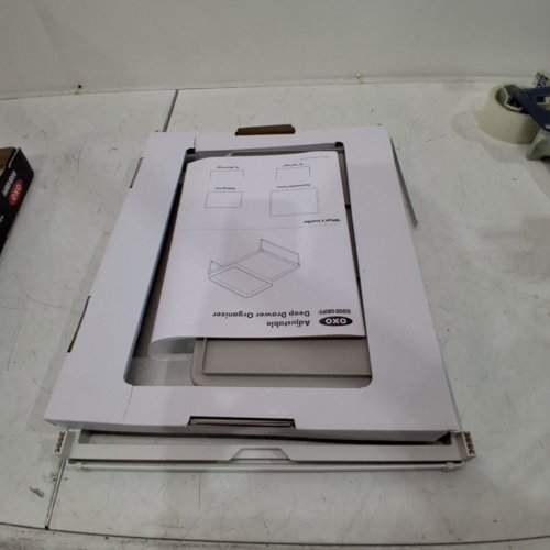 OXO GOOD GRIPS ADJUSTABLE DEEP DRAWER ORGANIZER- 20" X 14" -STAINLESS STEEL image 3