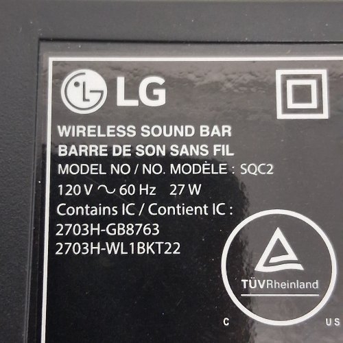 LG WIRELESS 2.1CH SOUNDBAR SPEAKER ONLY - BLACK (MODEL: SQC2) image 6