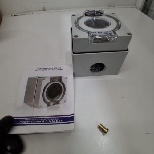 STARELO WATERPROOF POWER OUTLET BOX FOR RVS AND ELECTRIC VEHICLES WITH NEMA 14-50R OUTLET -50AMP 125V/250V - GREY (MODEL:0471450) image 2
