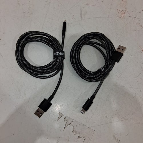 2PK ANKER NYLON BRAIDED CABLEB LIGHTNING CABLE - 6FT - BLACK (MODEL: B8153) image 3