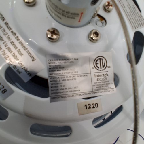 HONEYWELL XERXES NOTORIZED CEILING FAN WITH LED ANDF REMOTE CONTROL - 62" - WHITE (MODEL: 51628) image 2