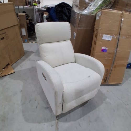 L'IL ANGELS FURNITURE SERENA TRIPLE POWER UPHOLSTERED GLIDER WITH USB A AND C - 270° SWIVEL - SAND (MODEL:163) image 2