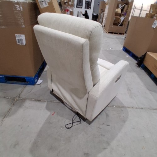 L'IL ANGELS FURNITURE SERENA TRIPLE POWER UPHOLSTERED GLIDER WITH USB A AND C - 270° SWIVEL - SAND (MODEL:163) image 3