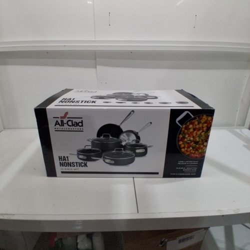 10PC ALL-CLAD HA1 HARD ANODIZED NONSTICK COOKWARE SET - BLACK image 4