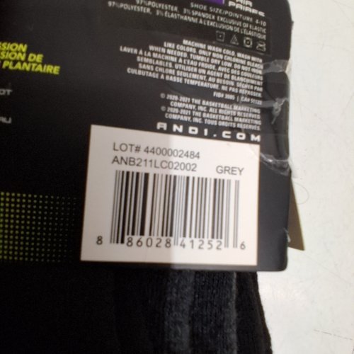 7PR AND1 LOW CUT SOCKS - SHOE SIZE 4-10 - GREY (MODEL: ANB211LC02002) image 3