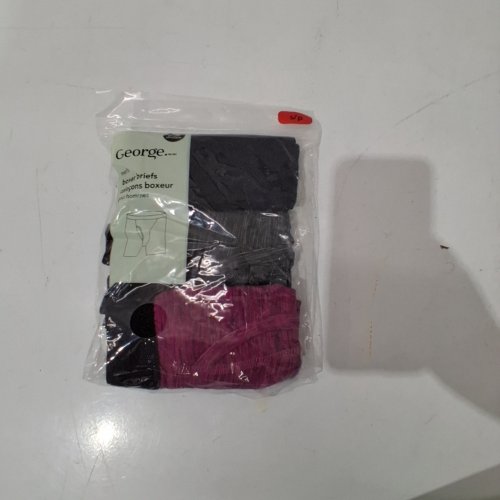 3PK MEN'S GEORGE BOXER BRIEFS - SMALL - BLACK, GRAY, AND BURGUNDY image 2