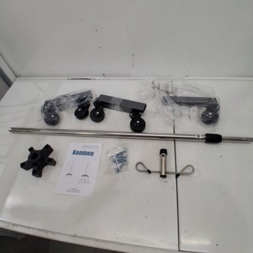 KONMEE PORTABLE IV POLE STAND WITH 2 HOOK 5 LEGS - 46.8" X 76.4" - STAINLESS STEEL (MODEL:03IVPL-005X2) image 2