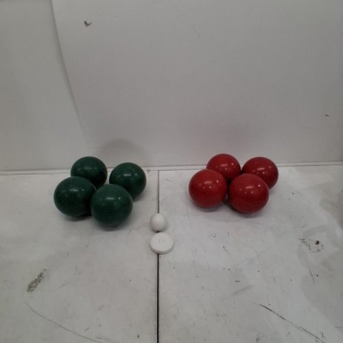 10PC AMAZON BASICS BOCCE BALL SET WITH SOFT CARRY CASE - RED/GREEN image 2