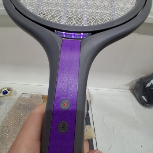 3-IN-1 TELESCOPIC MOSQUITO SWATTER BUG ZAPPER TOOL - 2800 V - GREY / PURPLE image 2