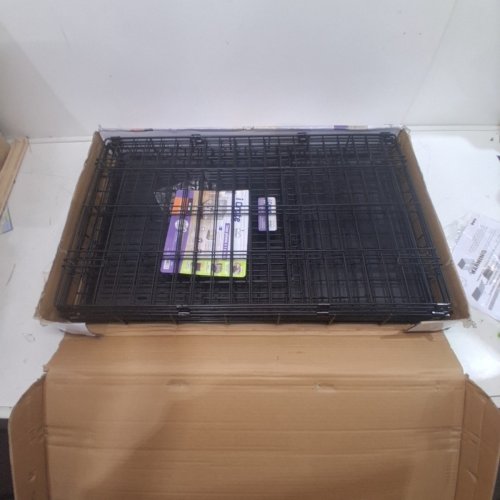 MIDWEST HOMES FOR PETS ICRATE 1-DOOR FOLDING METAL DOG/CAT CRATE - MEDIUM - 30" X 19" X 21" - BLACK (MODEL: 1530) image 2