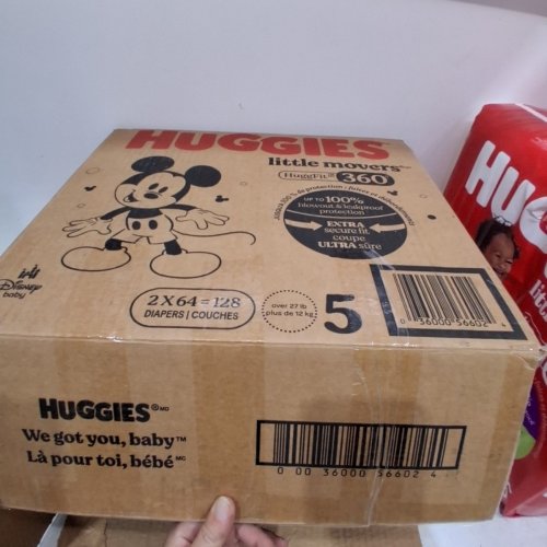 125PK BABY DISNEY HUGGIES LITTLE MOVERS HUGGFIT 360 DIAPERS - SIZE 5 - MICKEY MOUSE image 4