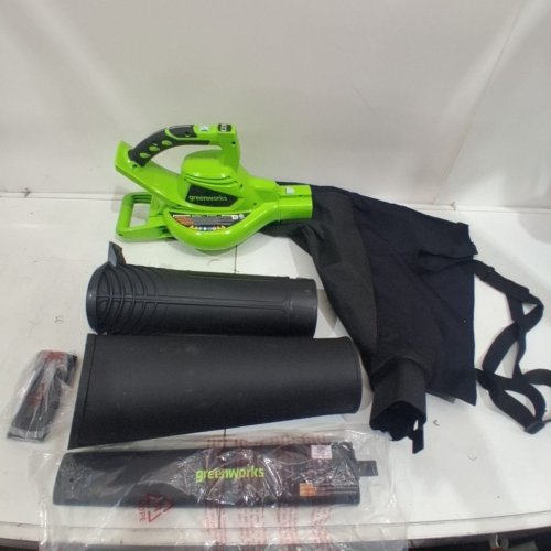 GREENWORKS 2-SPEED LEAF BLOWER/VACUUM *TOOL ONLY* - 375CFM/230MPH - 12A - GREEN/BLACK (MODEL: BVF443) image 2
