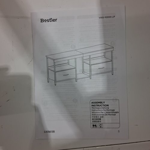BESTIER DESK 54" X 13.46" X 21.57" - BLACK (ITEM: L105613B-BDCF) image 2