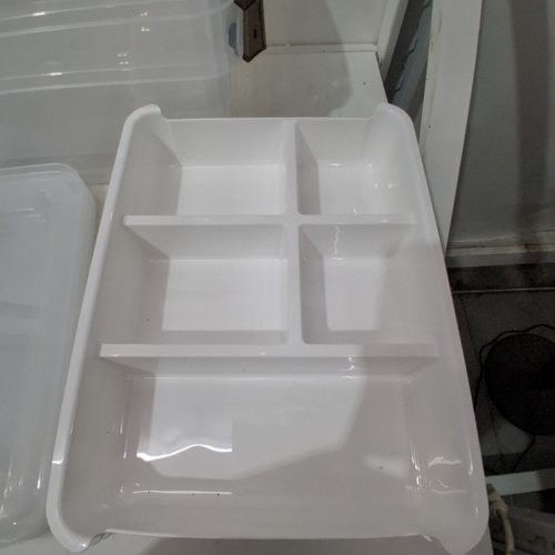 3PK CITYLIFE PLASTIC STORAGE BIN WITH ORGANIZING TRAY - 17QT - CLEAR image 3