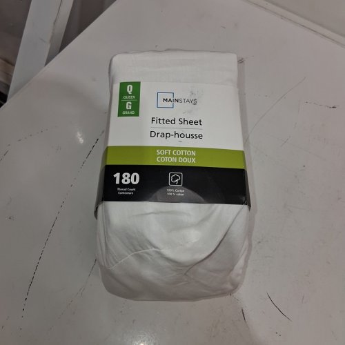 MAINSTAYS FITTED SHEET - QUEEN - WHITE image 2