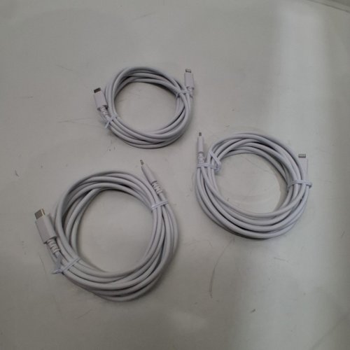 3PK DEALWORTHY FAST CHARGING USB-C TO LIGHTNING CABLES - 10FT - WHITE image 3