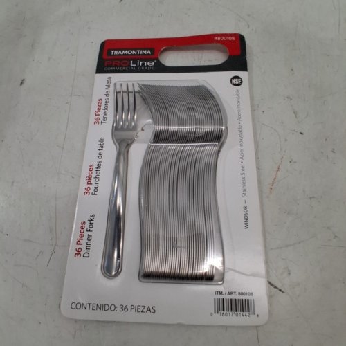 36PK TRAMONTINA PROLINE COMMERCIAL GRADE DINNER FORKS - STAINLESS STEEL (MODEL: 800108) image 2