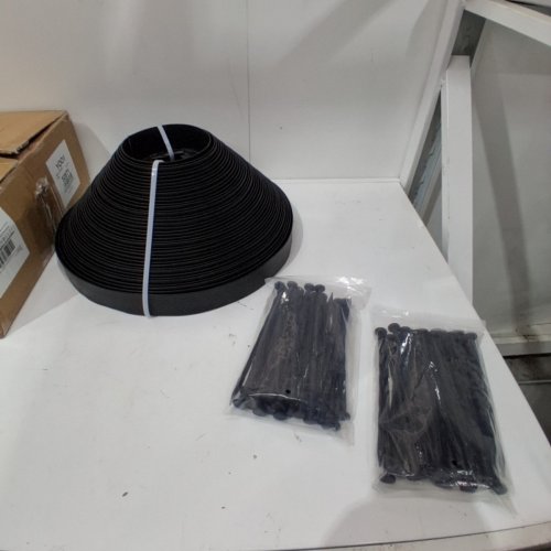 AGTEK 2" HIGH PLASTIC LANDSCAPE GARDEN BORDER EDGING KIT - 118FT - BLACK image 2