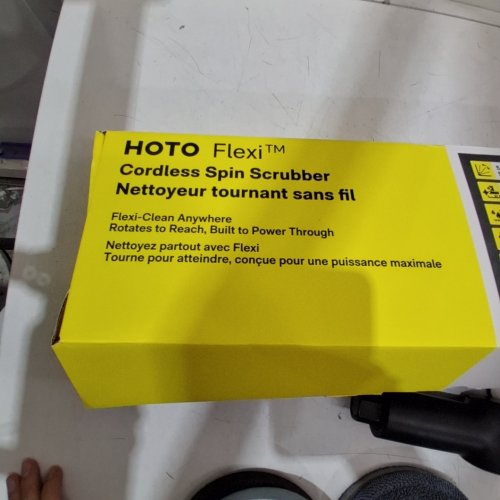 HOTO FLEXI ELECTRIC SPIN SCRUBBER BRUSH WITH 8 BRUSH HEADS - 57" - BLACK image 3