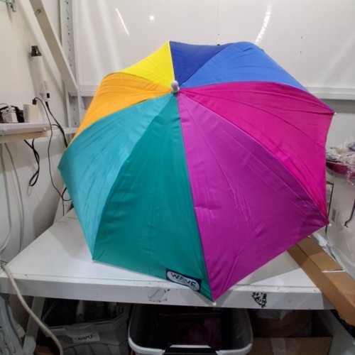RIO BRANDS WAVE BEACH CLAMP-ON BEACH UMBRELLA - 4FT - UPF 50+ - MULTI COLOR (MODEL: UB44-775-1) image 2