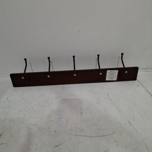 AMAZONBASICS WALL-MOUNTED 5-HOOK FARMHOUSE COAT RACK, 22.5'' X 4.6'' X 2.8'' - LIGHT WALNUT/BLACK image 3