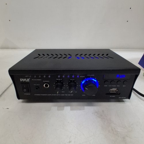 PYLE BLUETOOTH COMPUTER SPEAKER AMPLIFIER WITH REMOTE, USB/SD, AUX, RCA, HEADPHONE JACK - 2 X 120W - BLACK (MODEL: PCAU46BA) image 2