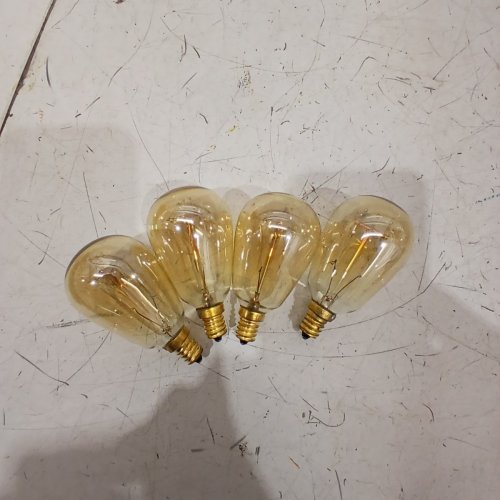 4PK E12 BASE LIGHT BULBS SET FOR LIGHT FIXTURES - ORANGE / YELLOW - (MODEL-ST45) image 3