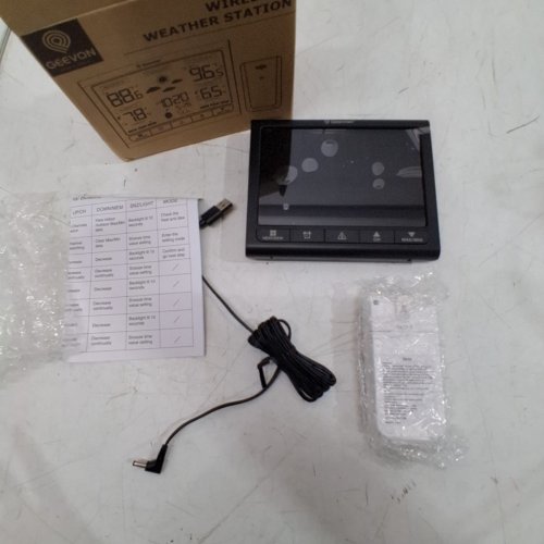 GEEVON WIRELESS COLOUR WEATHER STATION AND CLOCK WITH OUTDOOR SENSOR - BLACK/WHITE (MODEL: W208665) image 3