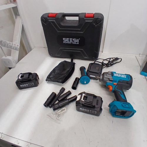 SEESII CASE & CORDLESS IMPACT WRENCH, 1/2 IMPACT GUN WITH 21V 2X4AH BATTERY & 5 SOCKETS (MODEL: WH12 ULTRA PRO) image 3