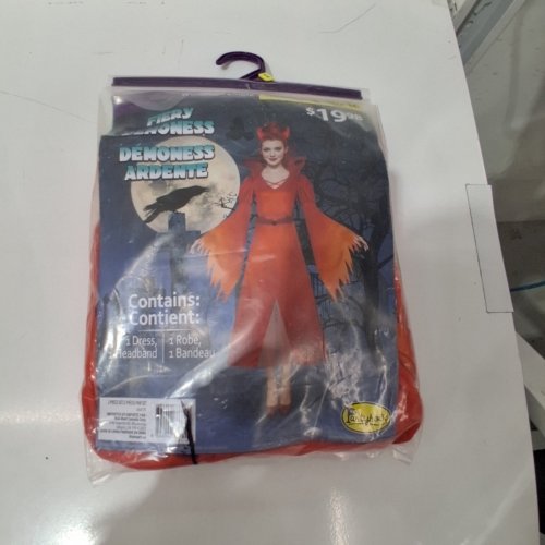 2PC WOMEN'S PARTYHOLIC FIERY DEMONESS COSTUME DRESS AND HEADBAND - LARGE (10/12) - RED image 2