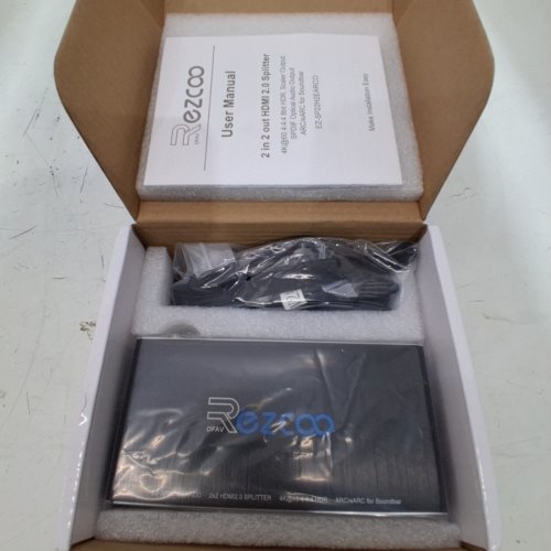 REZCOO 2" 2 OUT HDMI 2.0 SPLITTER - 4 K@60 (MODEL: EZ-SP22H2EARCO) image 2