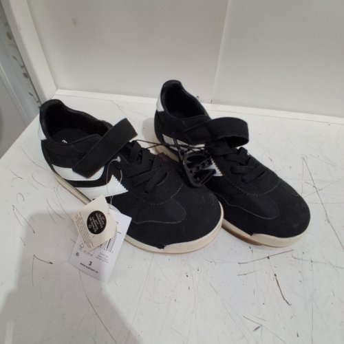 BOY'S GEORGE VELCRO SNEAKERS - SIZE 3 - BLACK / WHITE (STYLE : 3LAW6RT4RXJC) image 4