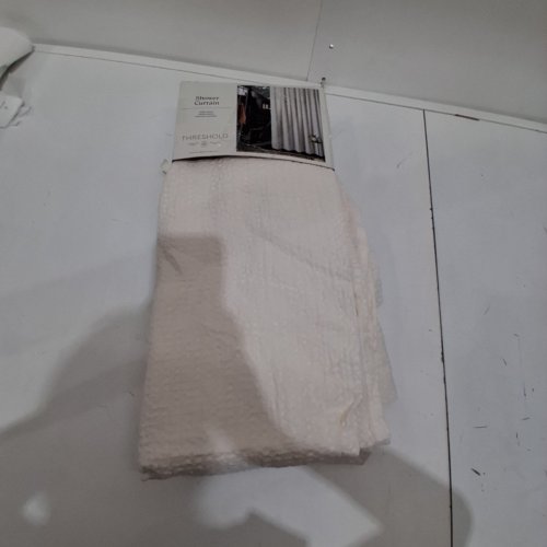 THRESHOLD OVERSIZED RELAXED WAFFLE WEAVE SHOWER CURTAIN - 72" X 72" - IVORY image 3