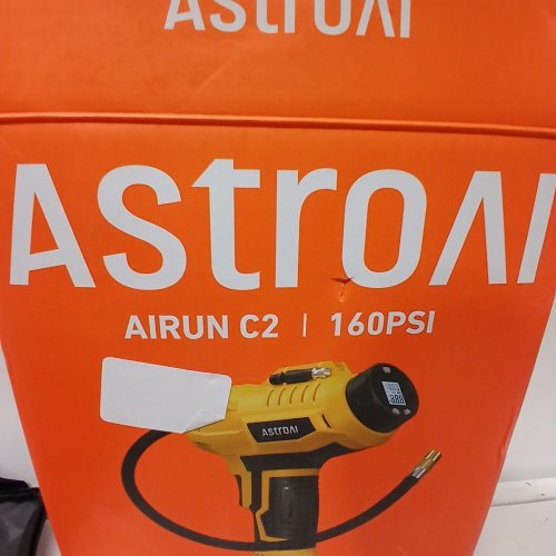 ASTRO AI C2 CORDLESS TIRE INFLATOR, PORTABLE AIR COMPRESSOR - 160PSI , 12VDC - DUAL POWER SUPPLY AUTO SHUT OFF - YELLOW (MODEL: JY16P160-18) image 2