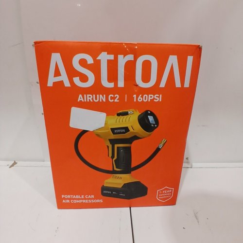 ASTRO AI C2 CORDLESS TIRE INFLATOR, PORTABLE AIR COMPRESSOR - 160PSI , 12VDC - DUAL POWER SUPPLY AUTO SHUT OFF - YELLOW (MODEL: JY16P160-18) image 4