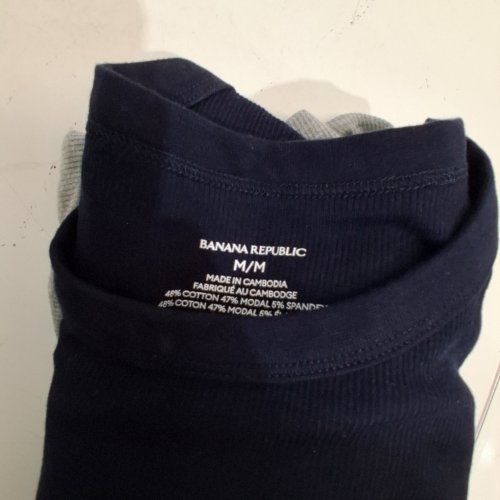 2PK WOMEN'S BANANA REPUBLIC LONG SLEEVE RIB T-SHIRT - MEDIUM - BLUE / GREY (STYLE:1938350) image 2