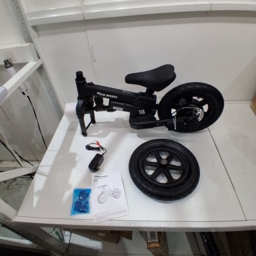 5TH WHEEL ELECTRIC BICYCLE FOR KIDS - 12" - 150W - 7.5MPH - GRAY/BLACK (MODEL: EB20) image 3