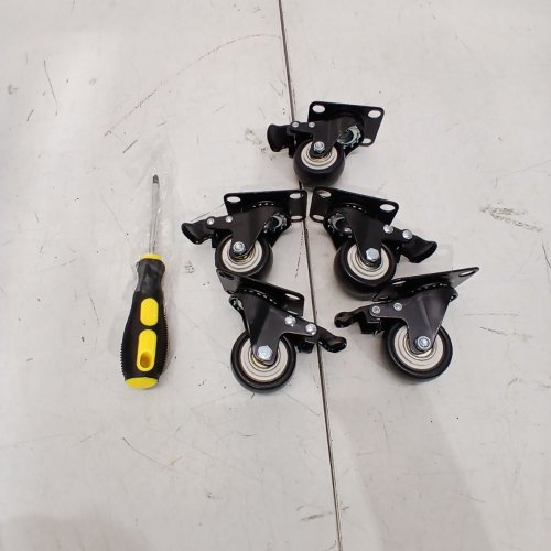 5PK CHUANGSEED HEAVY DUTY LOCKING CASTER WHEELS - 2" - BLACK image 3