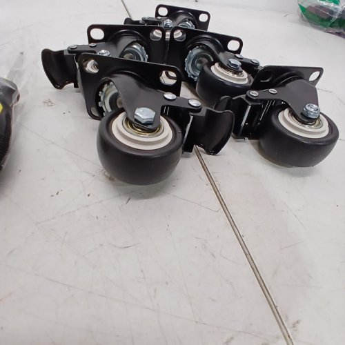 5PK CHUANGSEED HEAVY DUTY LOCKING CASTER WHEELS - 2" - BLACK image 4