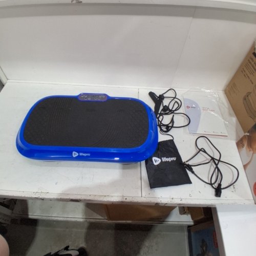 LIFEPRO WAVER VIBRATION PLATE EXERCISE MACHINE WITH HANDLES AND BANDS - BLUE (MODEL: WVR1010) image 3