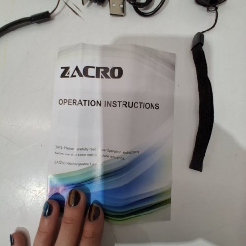 2PK ZACRO RECHARGEABLE SUPER BRIGHT ADJUSTABLE FLASHLIGHT WITH 7 LIGHTING MODES AND ZOOM FUNCTION - BLACK image 3